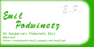 emil podwinetz business card